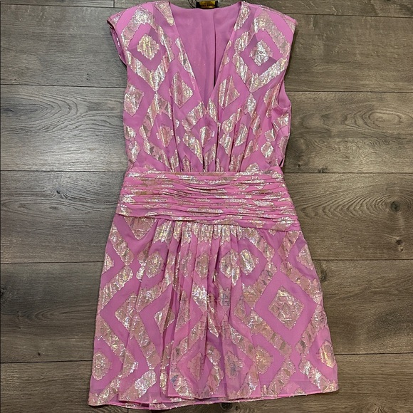 Ramy Brook Reina Dress, silk pink and gold - Picture 8 of 12